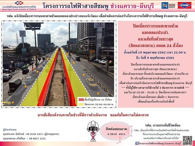 ปิดเบี่ยงการจราจร ซอยแจ้งวัฒนะ–ปากเกร็ด 43 ถึง สะพานข้ามแยกคลองประปา วันที่ 10 พ.ค. - 9 พ.ย.62