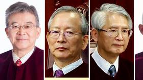 大法官（左起）陳忠五、呂太郎、謝銘洋、尤伯祥。太報整理