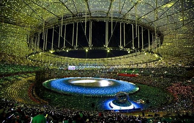 This photo taken on Nov. 30, 2024 shows the closing ceremony of the 12th National Traditional Games of Ethnic Minorities of the People's Republic of China in Sanya, south China's Hainan Province. (Xinhua/Chen Shuo)