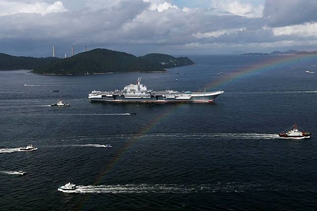 中國遼寧號航空母艦資料照。（湯森路透）