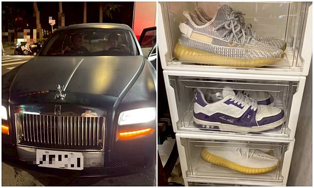 警方搜出大量現金、奢侈品、高價球鞋，以及勞斯萊斯等各種洗錢工具。讀者提供
