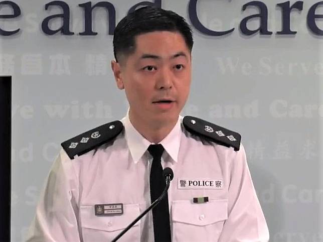 郭嘉銓說在過去周末有154人被捕 (香港警察facebook)