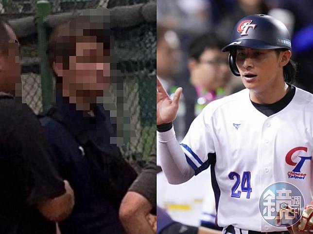 統一獅隊長陳傑憲（右）的蔡姓經紀人（左）遭爆合約爭議。（讀者提供）