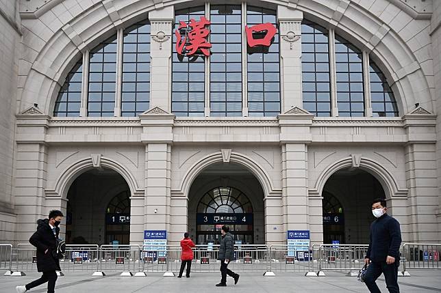 中國湖北省武漢市23日上午10時宣布封城，圖為漢口火車站。（湯森路透）
