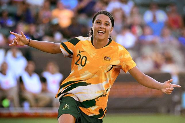 Sam Kerr of Australia is expected to feature for the Matildas in Tokyo 2020 women’s football qualifiers moved to Sydney from China. Photo: Nike