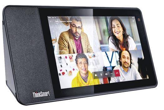 ThinkSmart View內置8吋高清觸控顯示屏幕，並提供一鍵啟動會議功能，方便用戶快速加入會議。（品牌提供）