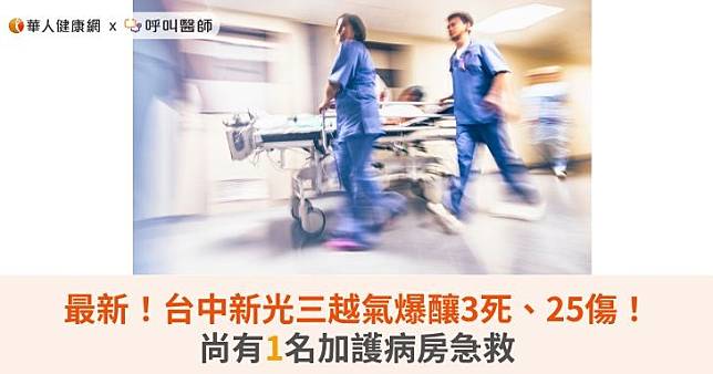 最新！台中新光三越氣爆釀3死、25傷！尚有1名加護病房急救