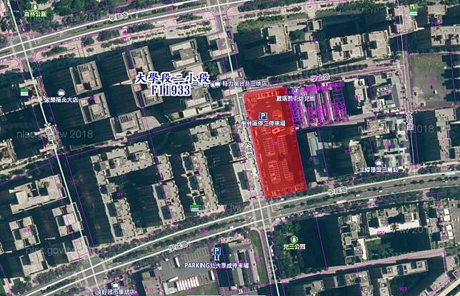 「台北大學特定區停二用地」屬都市計畫停車場用地，基地面積約6200平方公尺。   圖：新北市經發局提供
