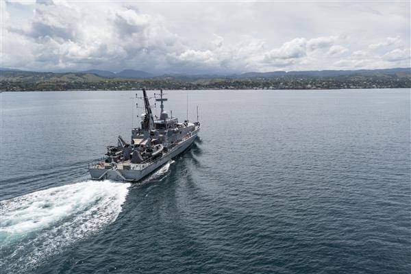 索羅門群島已告知美方，將暫停美國所有海軍停靠。圖為澳州巡邏艇。彭博新聞