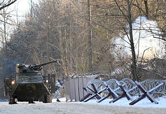 烏克蘭軍隊在車諾比核電廠附近城市軍演。圖片來源：Getty Images，3/4