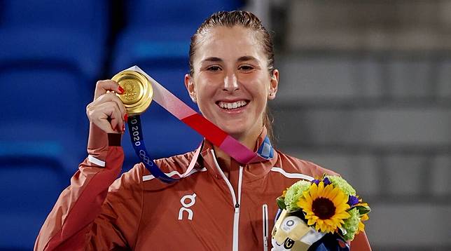 東京奧運金牌、世界排名 12 的瑞士名將 Belinda Bencic／圖片來源：<a href=
