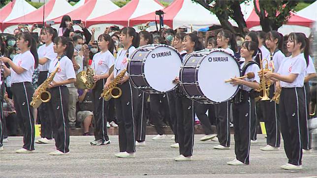 「橘色惡魔」日本京都橘高等學校吹奏樂部進行預演。圖／台視新聞