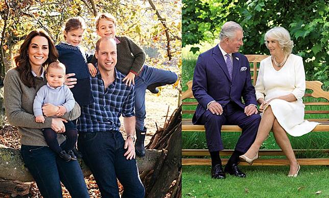 Britain's Prince William, the Duchess of Cambridge, with their three children, Prince Louis, Princess Charlotte and Prince George (right) at Anmer Hall in Norfolk in 2018. This photograph features on their Christmas card this year.