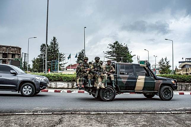 Armed forces of the March 23 Movement (M23) rebels are seen in Goma, the Democratic Republic of the Congo (DRC), April 7, 2025. (Photo by Zanem Nety Zaidi/Xinhua)