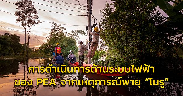 ความคืบหน้าการดำเนินการด้านระบบไฟฟ้าของ PEA  จากเหตุการณ์พายุ “โนรู”