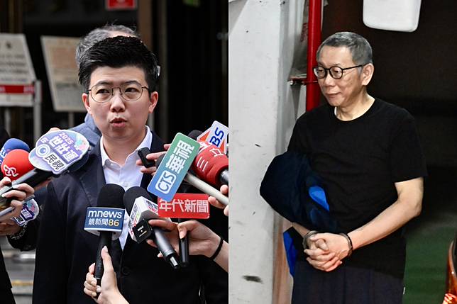 柯文哲（右）涉京華城案今再度開庭，檢方傳喚台北市議員苗博雅（左）出庭作證。（合成畫面／張哲偉攝）