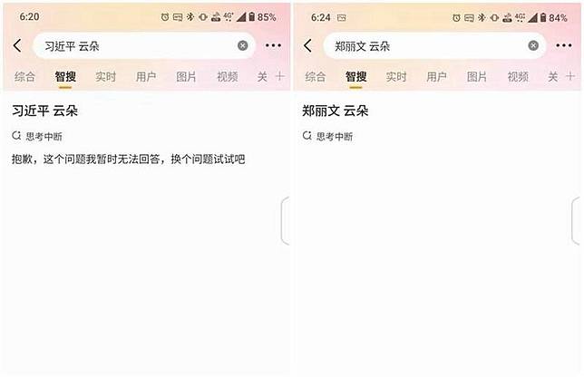 微博無法查找到鄭麗文讚習近平手柔軟像雲朵的相關消息。(圖翻攝自微博)