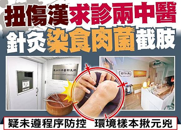 東方日報A1：扭傷漢求診兩中醫針灸染食肉菌截肢| on.cc 東網| LINE TODAY