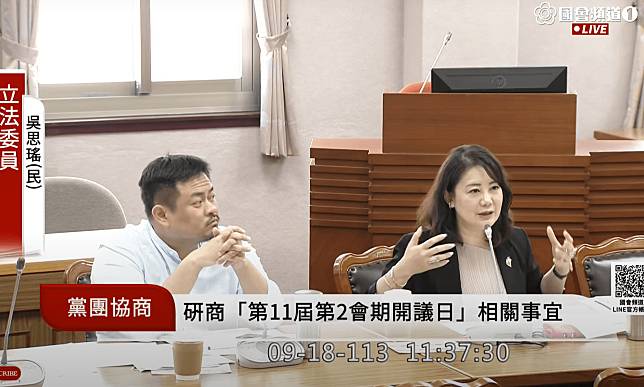 吳思瑤發起臨時動議，欲討論聯大2758號決議遭藍白無視。（翻攝自國會頻道）