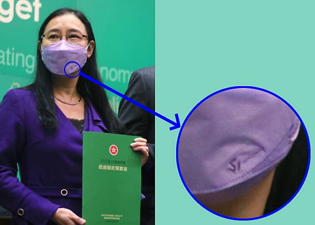 劉焱於上周出席預算案記者會，被質疑戴上宣傳「港獨」的口罩。