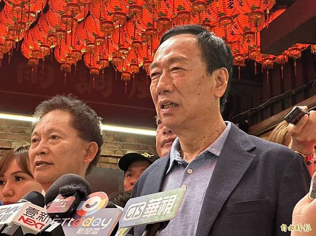 郭台銘受訪表示，台灣進入民主社會30多年，King Maker思想太落伍了。(記者甘孟霖攝)