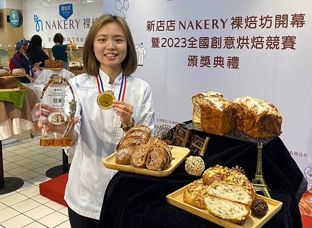 弘光食品科技系學生黃詠燦榮獲全國創意烘焙競賽冠軍。（記者陳金龍翻攝）