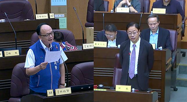 桃園市議員林政賢要求市府清查桃園容積獎勵不合理案件。圖：翻攝自桃園市議會