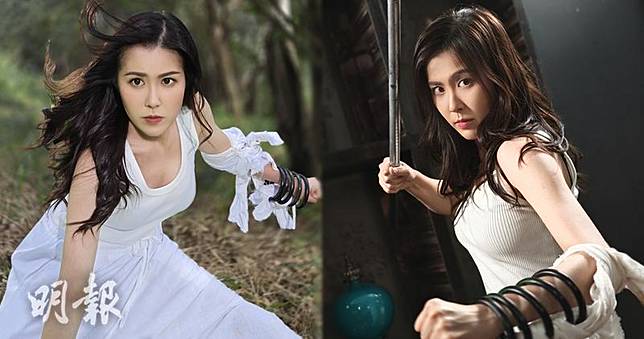 劉佩玥因在劇集《奪命提示》中的表現而被網民封為「武打女神」。（TVB提供 / 明報製圖）