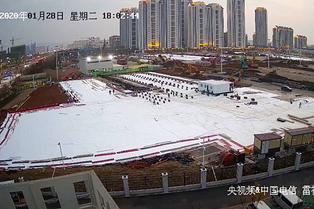 Millions of viewers tuned in to a live stream of construction of Leishenshan, one of two temporary hospitals being built in Wuhan. Photo: Handout