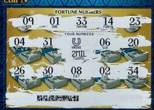 美國密西根州一名56歲男子至彩券行購買刮刮樂，幸運贏得頭獎200萬美元。（翻攝自Michigan Lottery Twitter）