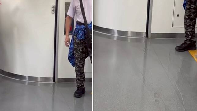 台鐵區間車廁所狂洩水，竟是乘客用水頭龍洗澡。翻攝Threads/23_lyxnnn