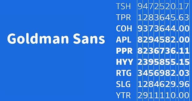 Goldman Sans 免費可商用英文字體，針對數字設計進行優化增加易讀性