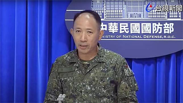 國防部下午召開時記者會，說明中共環台軍演狀況。圖／台視新聞