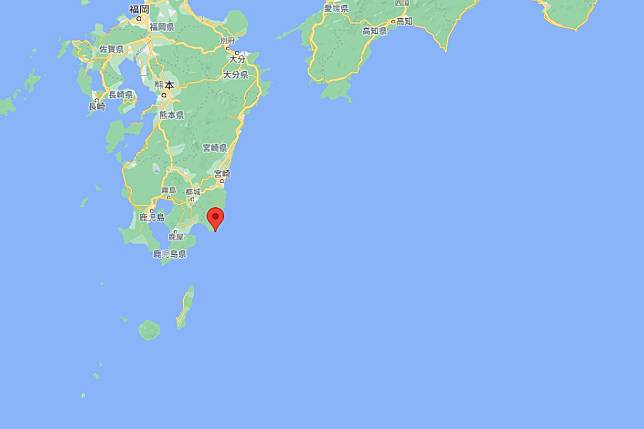 日本宮崎縣外海偵測到6.6級地震。（google截圖）