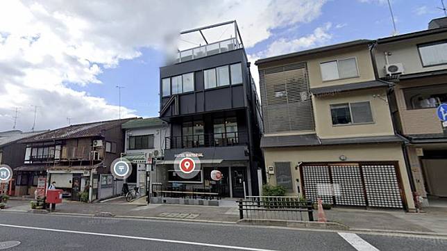 京都的Hotel Material拒絕以色列遊客入住，引發喧然大波。翻攝自Google街景
