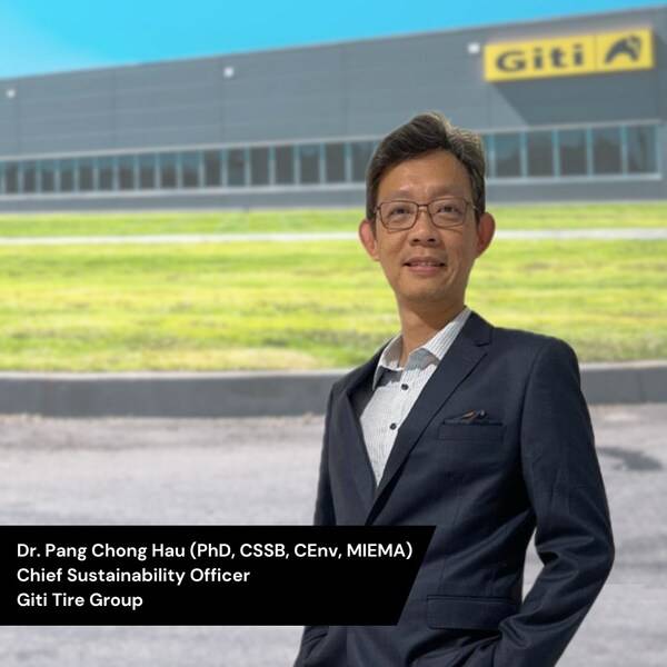 Dr Pang Chong Hau (PhD, CSSB, CEnv, MIEMA) joins Giti Tire Group as Chief Sustainability Officer toward a greener future.