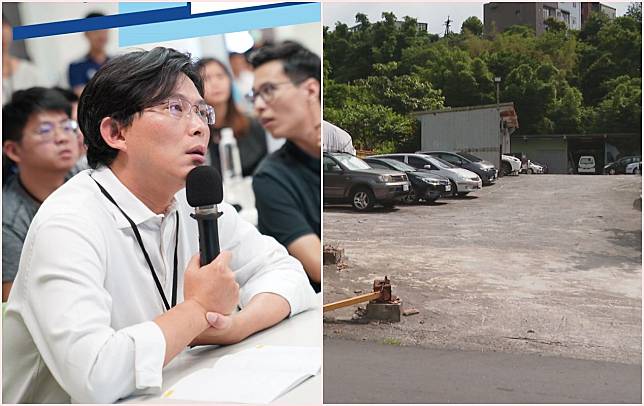 黃國昌名下畸零地「菜園變停車場」，承租人稱與黃無關。（翻攝自黃國昌臉書、資料畫面）