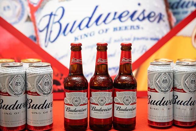 Budweiser beer products manufactured by Anheuser-Busch InBev NV. Photo: Bloomberg