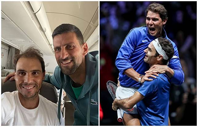 納達爾、費德勒、喬科維奇並稱「網壇三巨頭」。（翻攝djokernole IG、X@WeAreTennis）