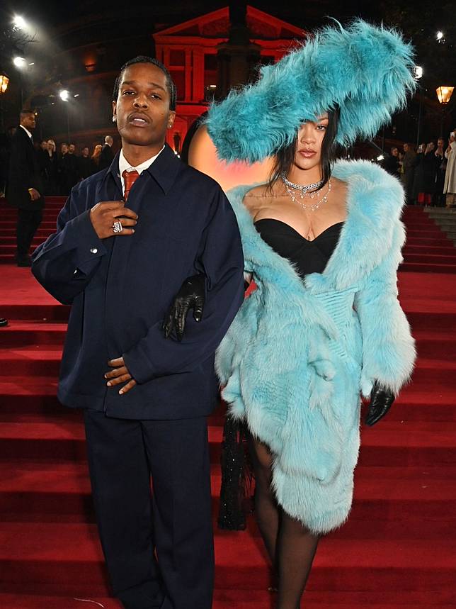 A$AP Rocky and Rihanna at the 2024 Fashion Awards red carpet (Photo: Getty Images)