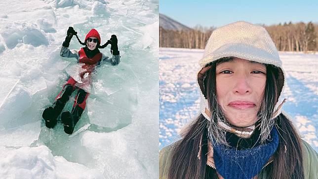 Hebe在北海道阿寒湖遊樂冰雪世界。（hebe_tien_0330 IG）