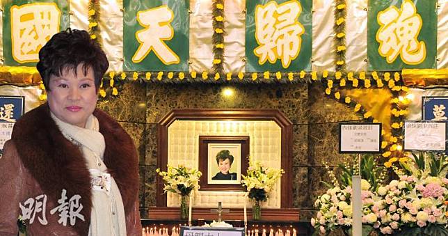 已故劉志榮的遺孀梁淑莊上月病逝，今日在紅磡世界殯儀館設靈。（資料圖片 / 孫華中攝 / 明報製圖）