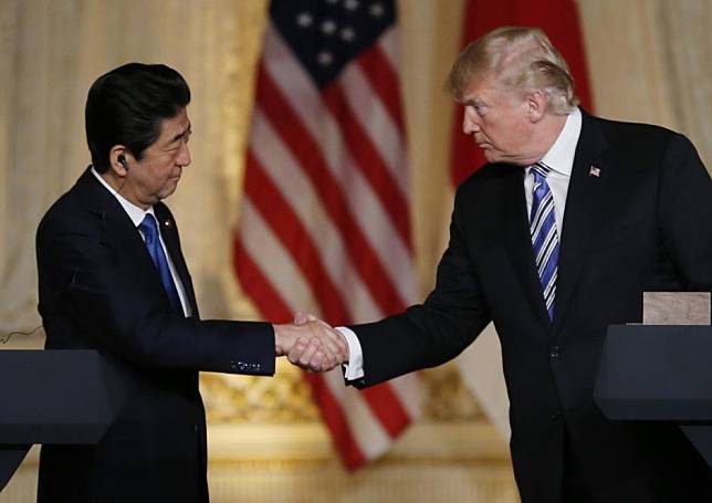 U.S. President Trump hosts a joint press conference with Japan's Prime Minister Abe in Palm Beach