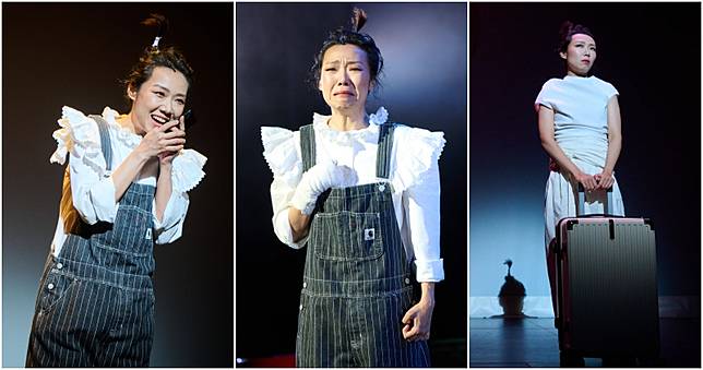 卓韻芝重返棟篤笑舞台創作全新獨腳戲《芝姐災難大全》，落力演出。（大會提供/明報製圖）