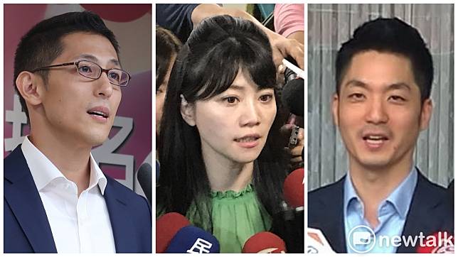 台北市立委選情網路聲量前十名，民進黨高嘉瑜奪冠（中）、民進黨吳怡農（左）位居第二、國民黨蔣萬安第三名（右）。   圖：新頭殼合成照