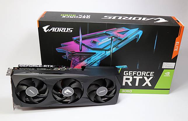 圖 / 技嘉 AORUS  Geforce RTX 3060  ELITE  是款非常超值的 NVIDIA Geforce RTX 30系列顯示卡