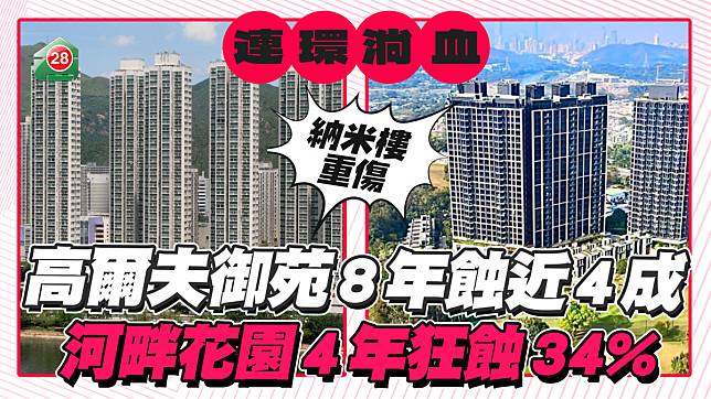 納米樓連環淌血！高爾夫御苑8年蝕近4成，河畔花園4年狂蝕34%