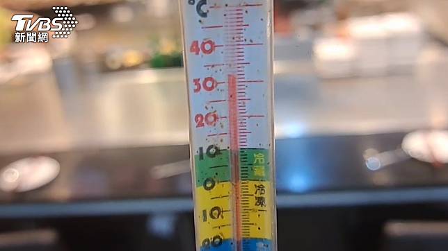 現場使用傳統溫度計等器材測量至少都超過30度以上。（圖／TVBS）