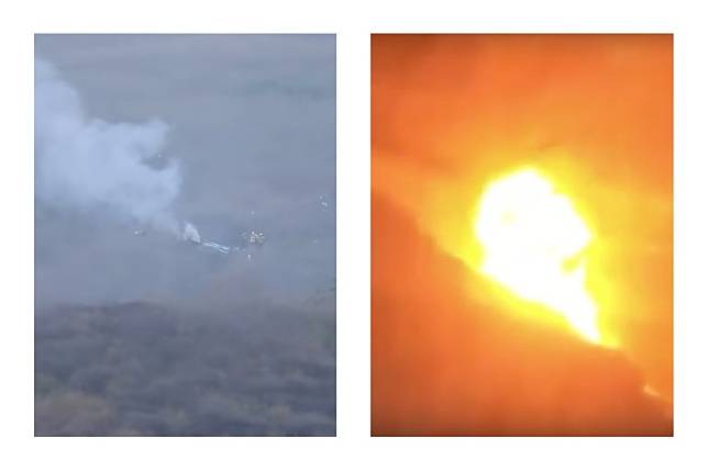 ▲網路上瘋傳一支直升機在眾人面前墜毀爆炸影片，場面怵目驚心，後來證實影片為「阿拉伯 2018 直升機事故」。（圖／翻攝自影片）