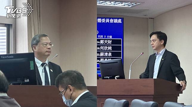 行政院秘書長龔明鑫、藍委牛煦庭。（圖／林茜妤攝）
